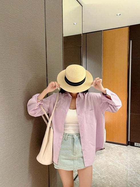 WANWAN Collar Down Long Sleeves Shirts